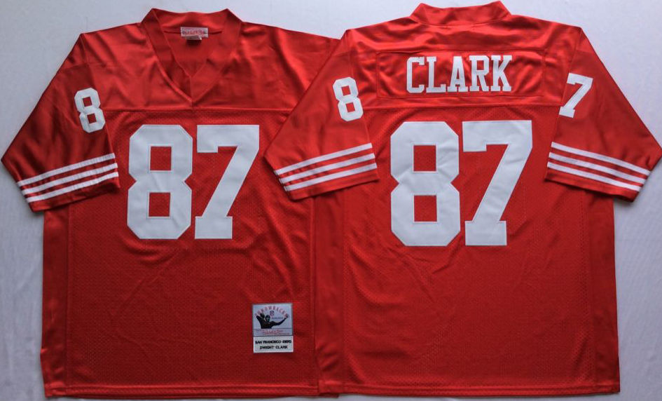 Men NFL San Francisco 49ers 87 Clark red Mitchell Ness jersey